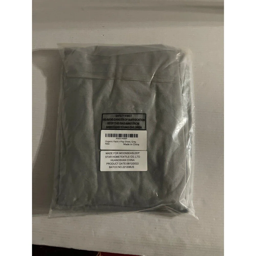 MOONSEA Organic Playard/Mini Crib Sheet Gray New in Package